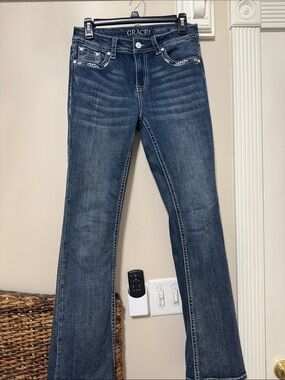 Grace in LA Dark Blue Bootcut Jeans